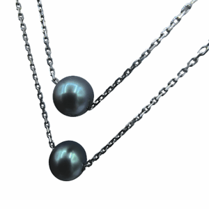 Collier Maille Forcat Or Blanc Perles Tahiti