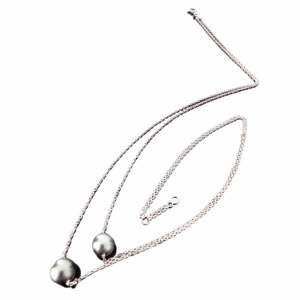 Collier Maille Forçat Perles Tahiti Or Blanc