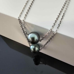 Collier Pendentif Or Blanc Maille Forçat