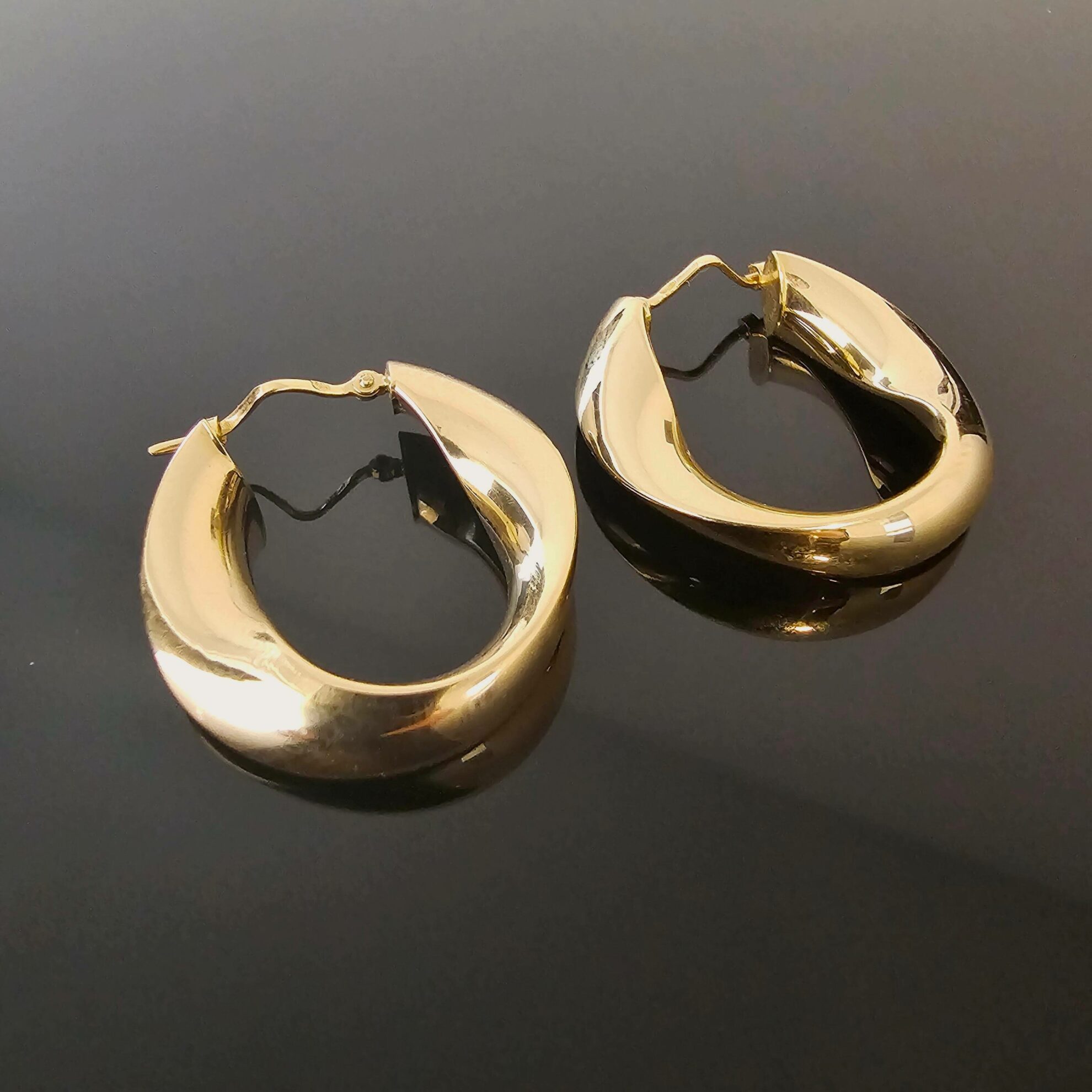 19030 Boucles D’oreilles torsadée Or Jaune Torsadée Or Jaune Créoles 18K