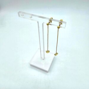 Boucle d'oreilles pendantes or jaune coeur