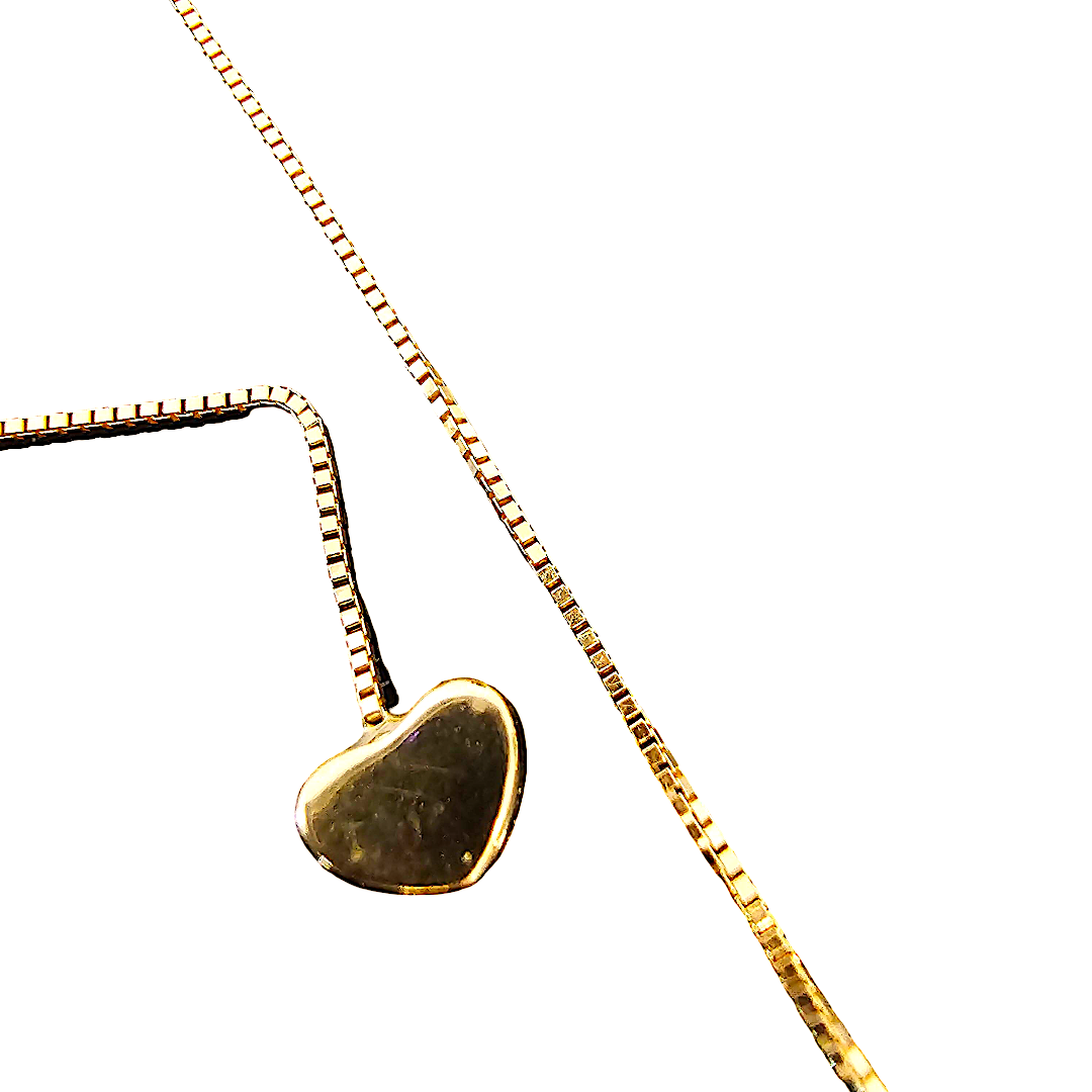 19032 Boucles D’Oreilles Or Jaune Pendantes Coeur Boucles d'oreilles pendantes or jaune coeur