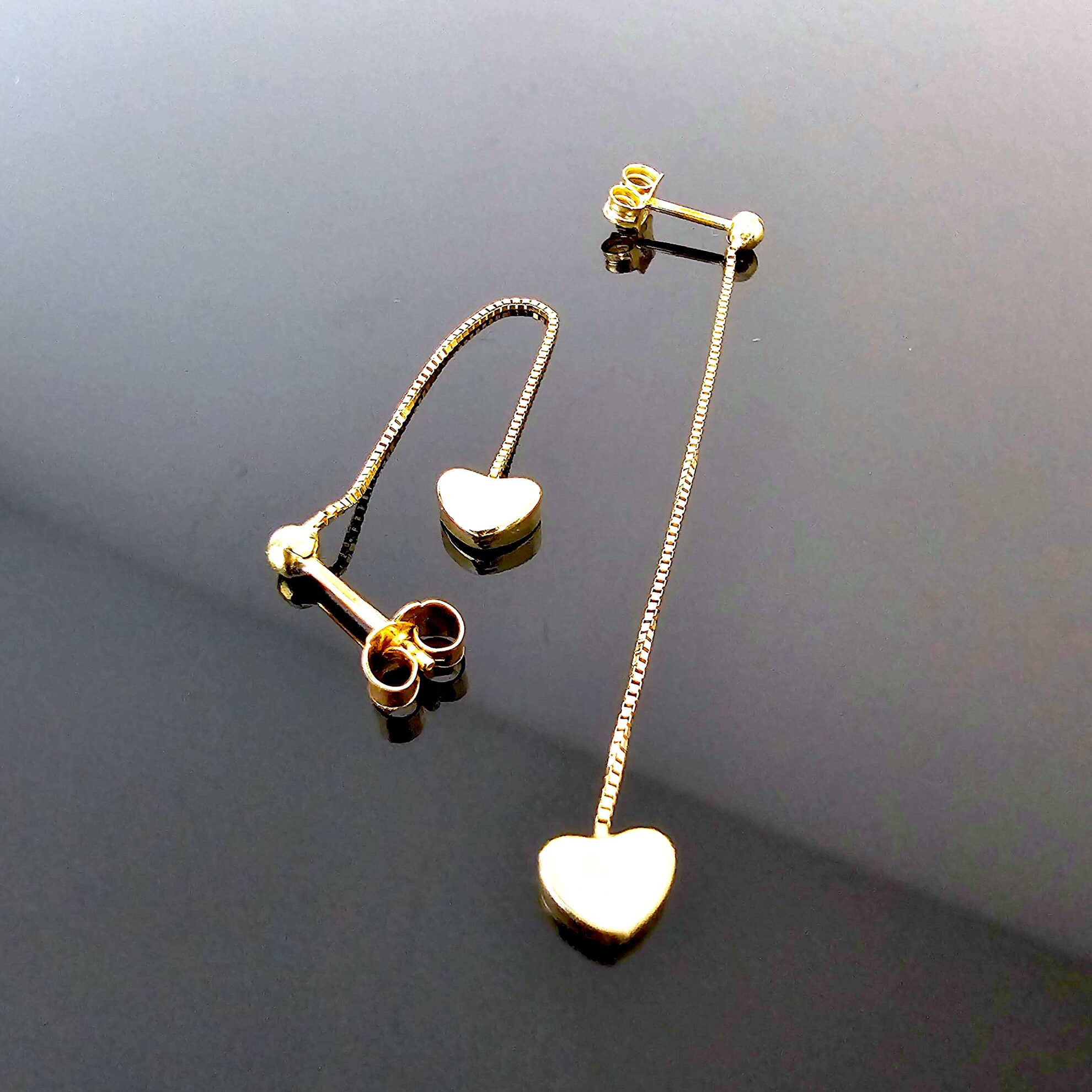 19032 Boucles D’oreilles Pendantes Or Jaune Boucles D'Oreilles Pendantes Or Jaune Coeur