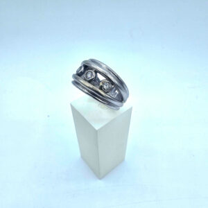 Bague Trilogie Or Blanc Diamants