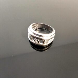 Bague Trilogie Or Blanc Diamants