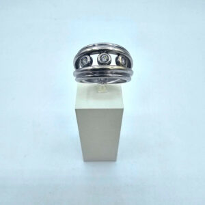 Bague Trilogie Or Blanc Diamants