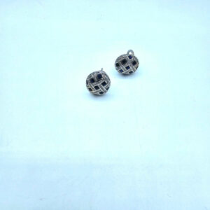 Boucles D'Oreilles Or Blanc Saphirs Et Diamants