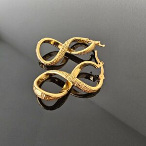 Boucles D'Oreilles Or Jaune 18K Torsadée