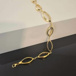 Bracelet Maille Ovale Or Jaune 18K