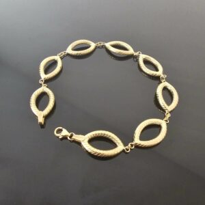 Bracelet Maille Ovale Or Jaune Guillochée