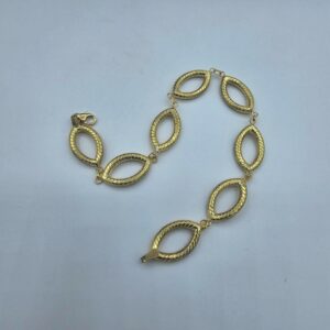 Bracelet Maille Ovale Or Jaune guillochée