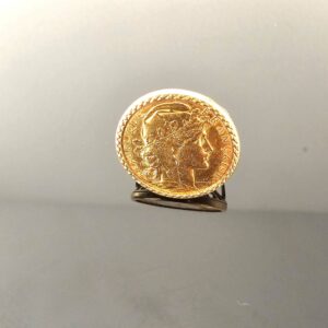 Bague Porte pièce or jaune 18K
