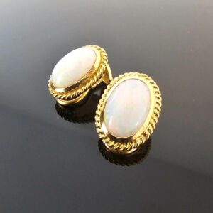 Boucles D'Oreilles Opales Or Jaune 18K