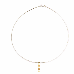 Collier Or Blanc Bi Color Souple Or Jaune