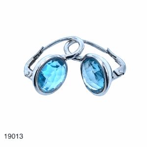 Boucles D'Oreilles Aigue Marine Or Blanc