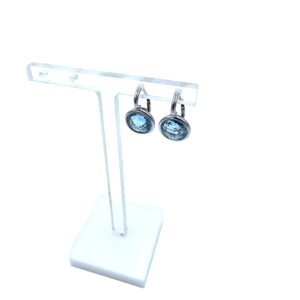 Boucles D'Oreilles Aigue Marine Or Blanc