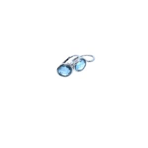 Boucles D'Oreilles Aigue Marine Or Blanc