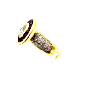 Bague Or Jaune Diamants Rubis