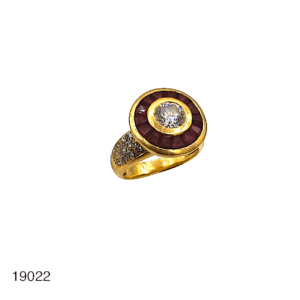 Bague Or Jaune Diamants Rubis