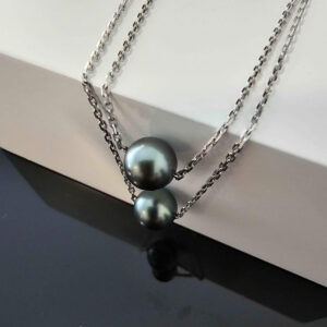 Collier Perle Tahiti Or Blanc