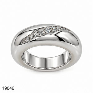 Bague Jonc Chaumet Or Blanc Diamants