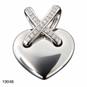 19048 Pendentif Coeur Chaumet GM Or Blanc et Diamants