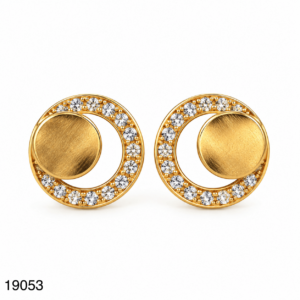 Boucles D'Oreilles Ombre De Lune Diamants "Dinh Van" Or 18K, Poids 5,6g