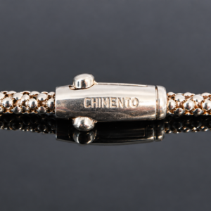 Collier Chimento or Blanc Pop Corn